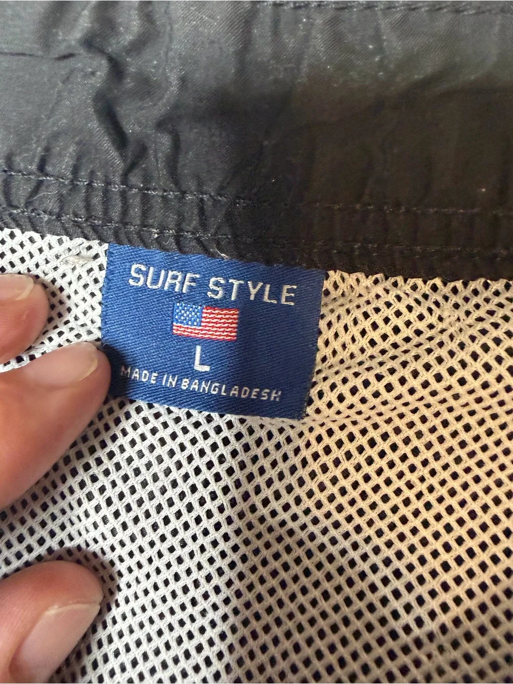 surf style Black Swim Board Shorts with Neon Gradient Logo
